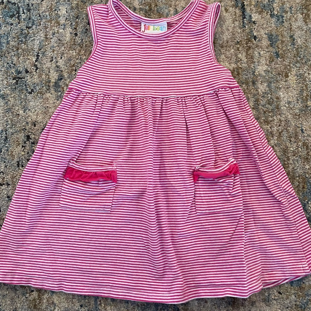 Jelly Beans Pink Striped Kids Dress